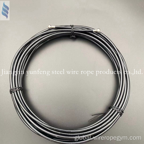 Nylon Coated Galvanized Steel Rope COMMERCIAL USE Black PA NYLON COATED GYM CABLE Manufactory